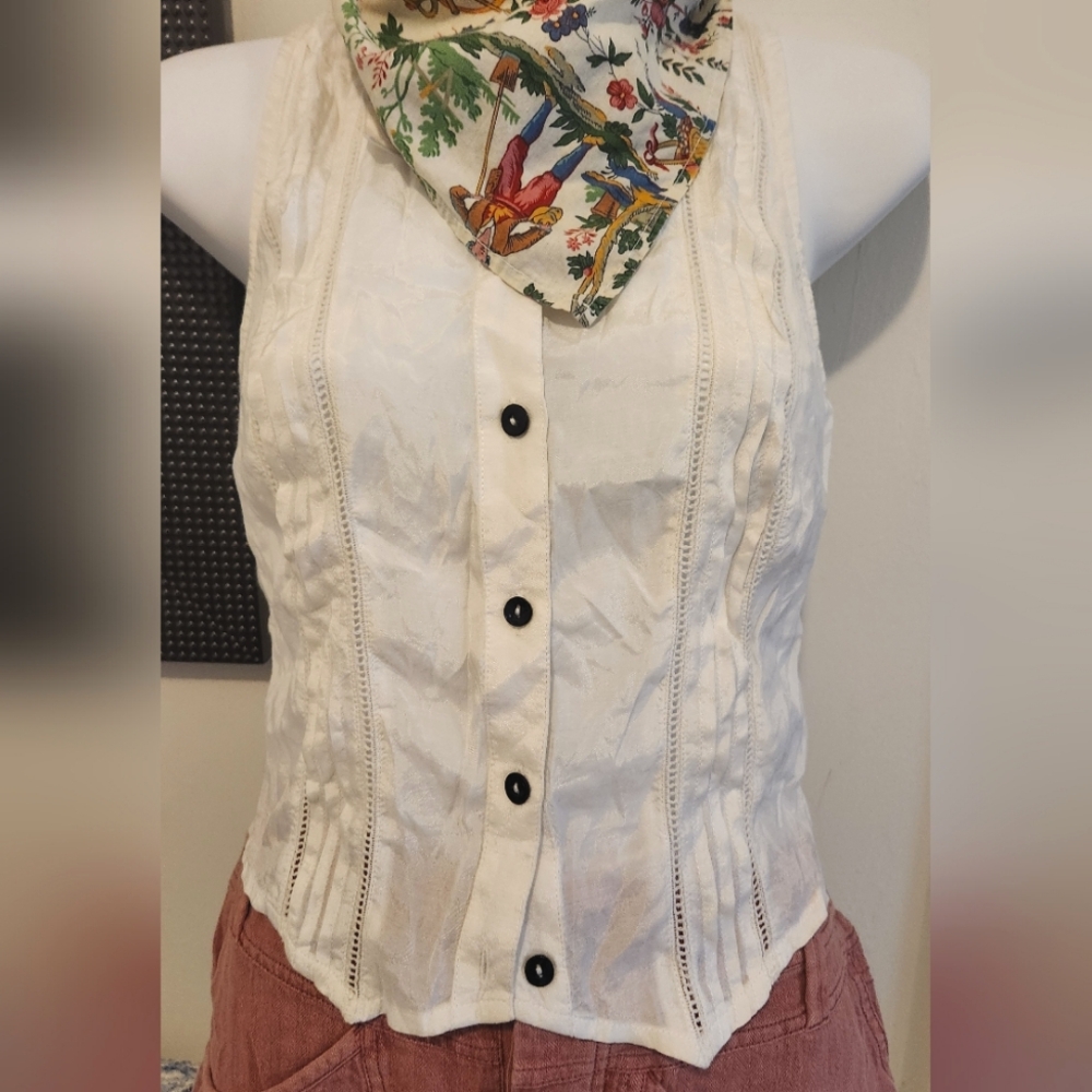 Free People White Sleeveless Blouse
